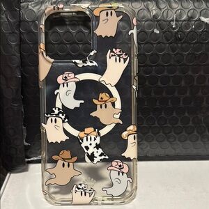 10/10 Velvet Caviar Black and White Ghost Pattern iPhone 16 pro max case